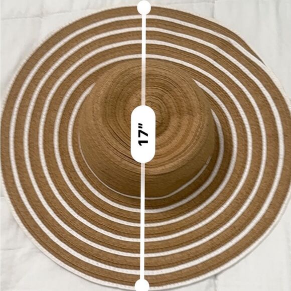 Shade & Shore Tan and White Sun Hat- like new! Adjustable! - Picture 5 of 5